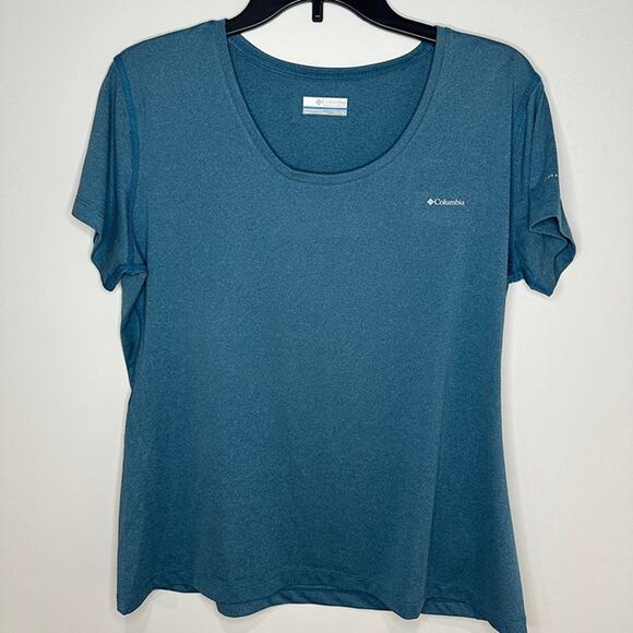 Columbia Tops - Columbia Women's Omni-wick Short Sleeve Teal Shirt, XL